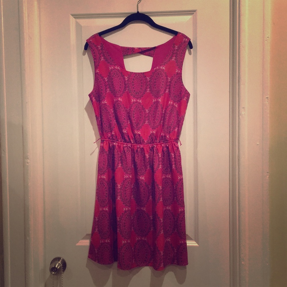 Causal Pink Patterned Gap Dress